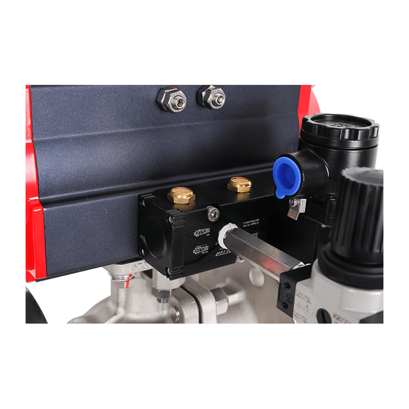 Pneumatische explosieveilige flenskogelkraan