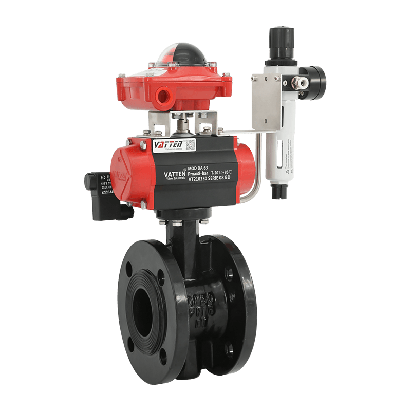 Pneumatische flensvlinderklep